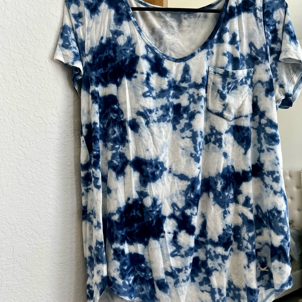 Hollister Blue Tie-Dye Supersoft Short Sleeve Tee
